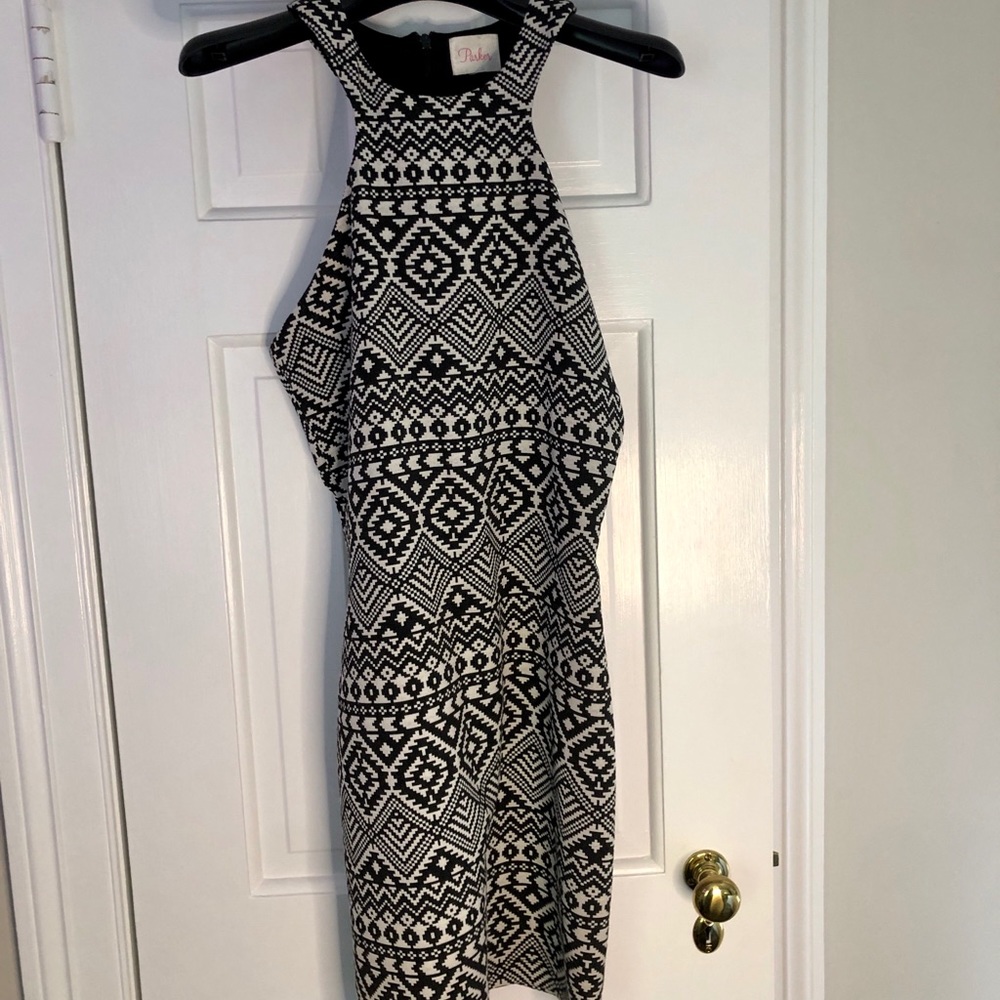 Parker Geometric B&W racerback dress